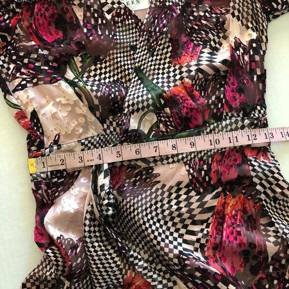 LK Bennett Preen Sioux Women Midi Dress size 4 Floral Long Sleeve Cold Shoulder - Picture 12 of 13